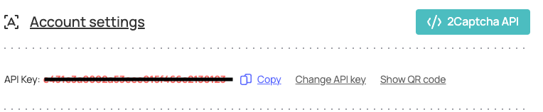 2Captcha API key