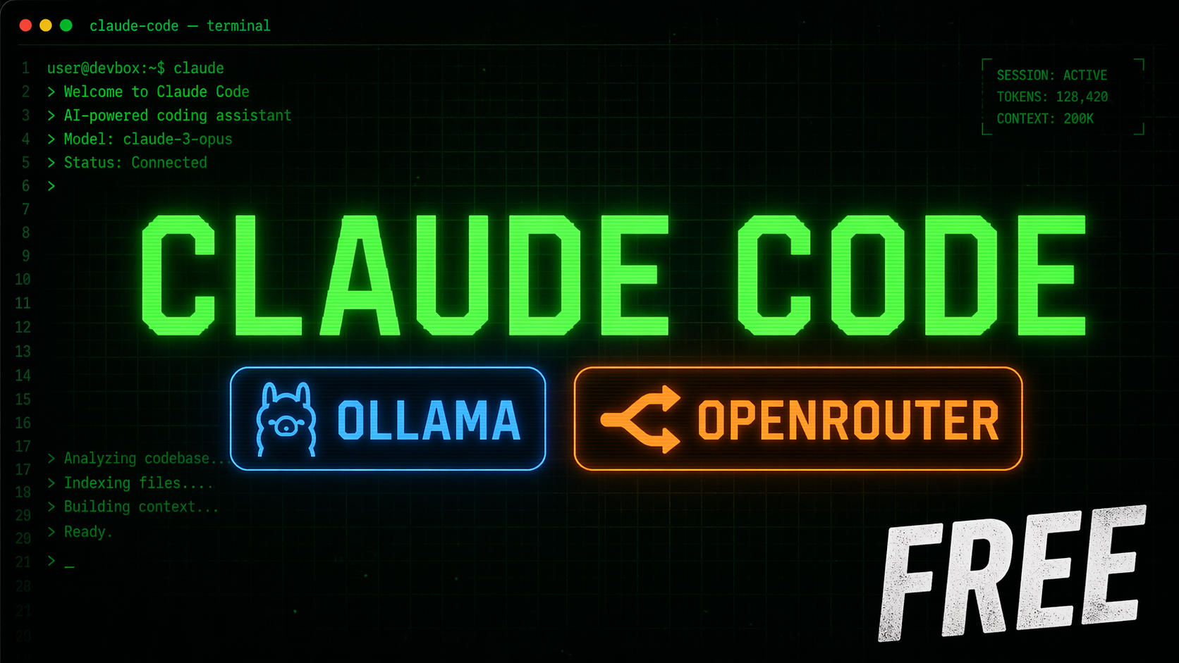 How to Run Claude Code for Free (OpenRouter + Ollama Cloud Models)